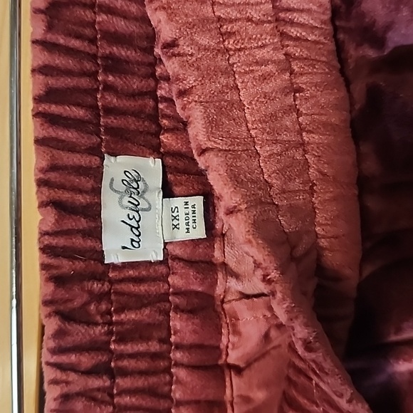 Madewell velvet maroon pants size XXS - Picture 3 of 9